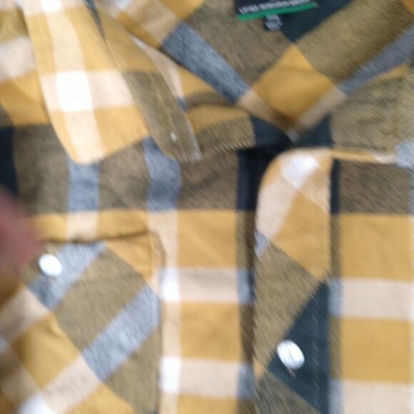 LRG Flannel Shirt Men's 3XL Yellow Plaid Lifted Research Group Streetwear - Picture 5 of 9